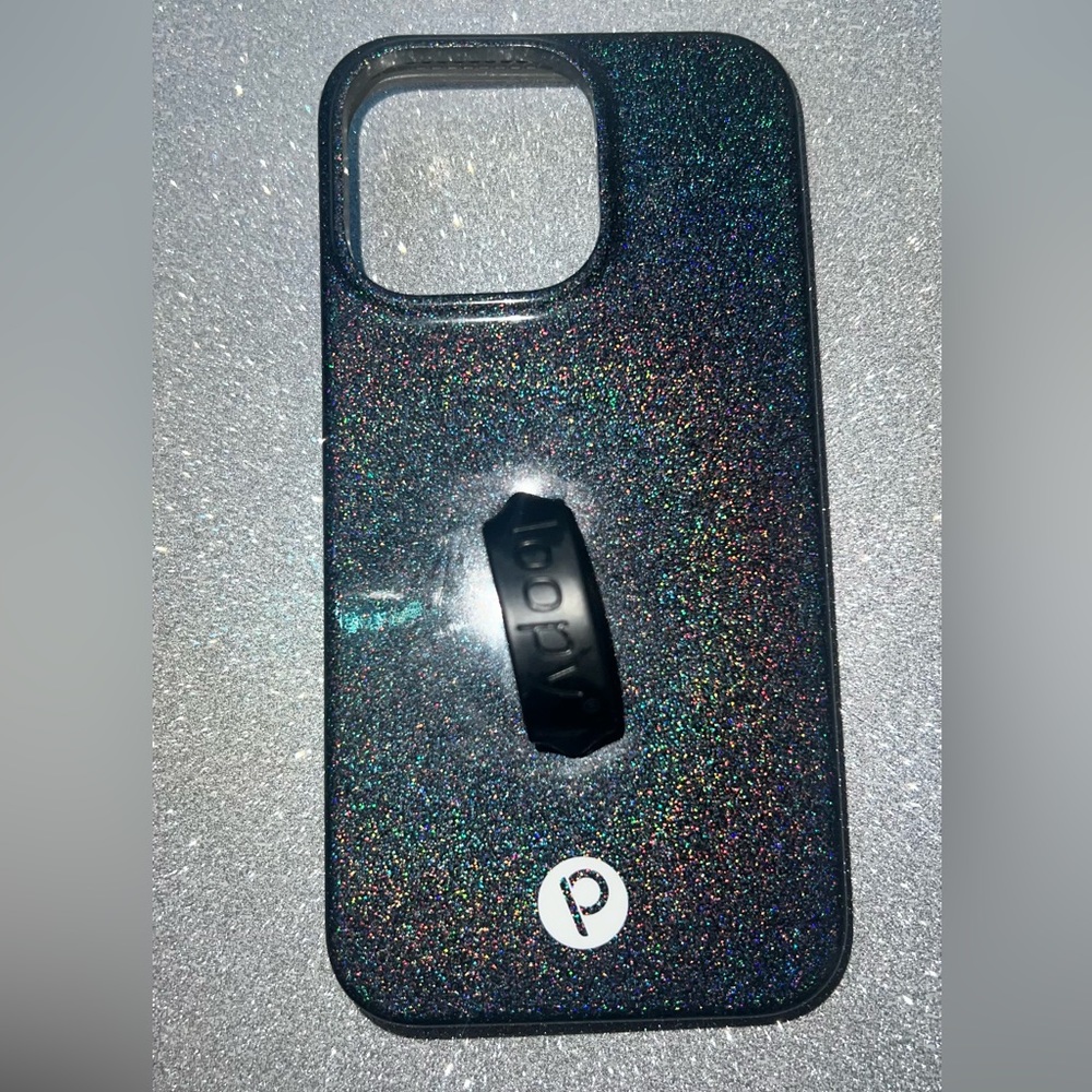 IPhone 13 Pro Black sparkle loopy case(Righty)